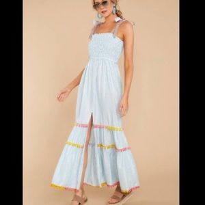 America & Beyond Light Blue Maxi Dress